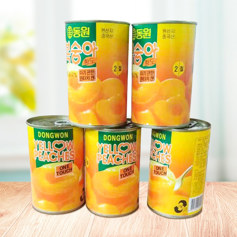 现货供应黄桃罐头对开425g_12罐糖水水果罐头可贴牌加工量