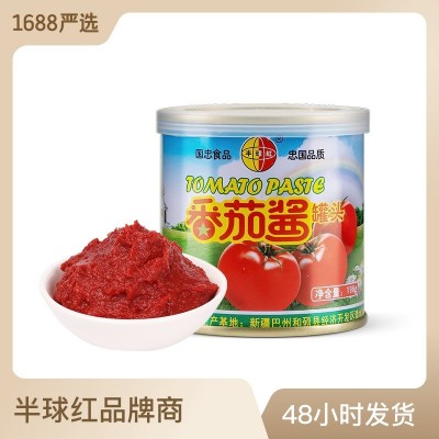 半球红新疆番茄酱小包装家用198克直灌非挤压瓶装更新鲜