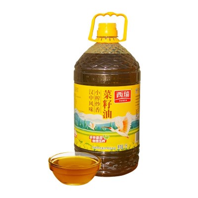 西瑞食用油小榨炒香5L非转基因菜籽油家庭植物油5升桶装