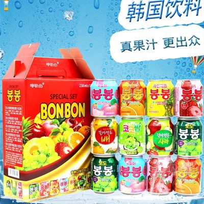 【包邮】韩国进口网红饮料整箱海太葡萄果肉果汁芒果味多口味礼盒 2箱