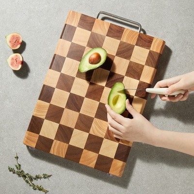 【禾豆c】厨房用品相思木菜板案板家用切菜板砧板棋盘格菜板刀板