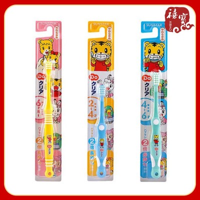日本巧虎牙刷0-2-4-6Y多种颜色混发清洁牙齿儿童牙刷